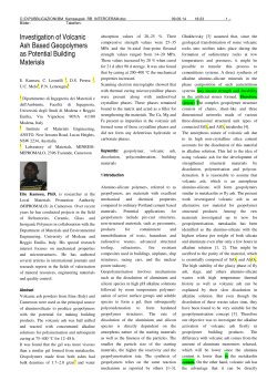 Investigation of Volcanic Ash Based Geopolymers as