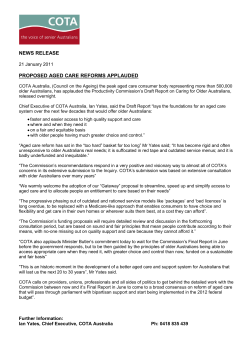 Proposed Aged Care Reforms Applauded