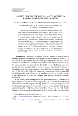 A limit process for partial match queries in random quadtrees and 2