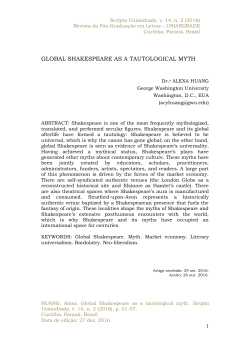 global shakespeare as a tautological myth