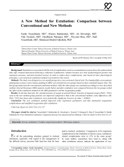 A New Method for Extubation: Comparison between Conventional