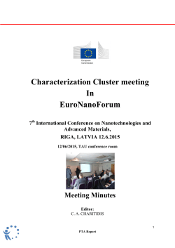 Characterization Cluster meeting In EuroNanoForum