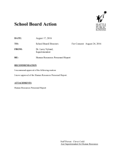 Personnel Report - Seattle Public Schools