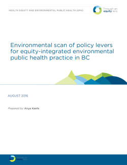 Environmental scan of policy - BC Centre for Disease Control