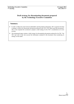 TEC/2013/7/7 Draft dissemination strategy for TEC documents