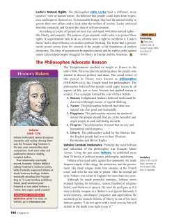 The Philosophes Advocate Reason