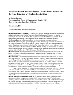 Mercedes-Benz Chairman Dieter Zetsche Sees a Future for the Auto