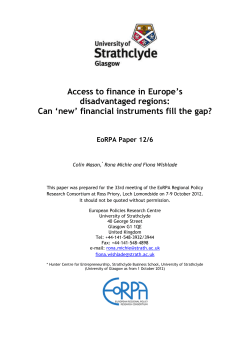 Access to finance in Europe`s disadvantaged regions: Can `new