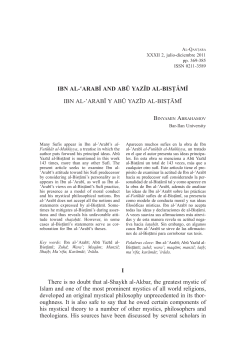 Ibn al-ʻArabī and Abū Yazīd al-Bistāmī - Revista Al