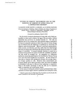 STUDIES ON OSMOTIC EQUILIBRIUM AND ON THE KINETICS OF