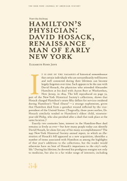 hamilton`s physician: david hosack, renaissance man of early new york