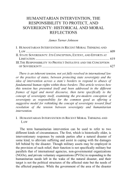Humanitarian Intervention, the Responsibility to Protect, and