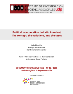 Political incorporation (in Latin America). The concept, the variations