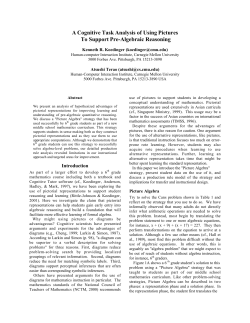 A Cognitive Task Analysis of Using Pictures To Support Pre