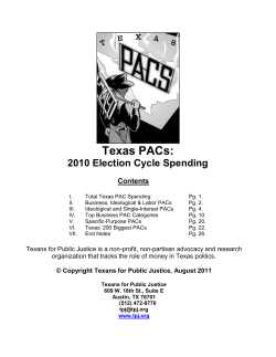 Texas PACs: 2010 Election Cycle Spending