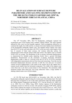 Re-evaluation of surface rupture parameters and faulting