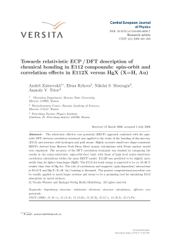 Towards relativistic ECP / DFT description of chemical bonding in