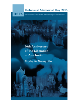 Holocaust Memorial Day 2015 - Holocaust Survivors Friendship