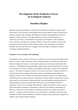 Development of the Productive Forces: An Ecological
