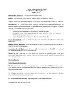 May 2015 - Town of Ballston Community Library