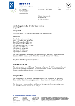 Air leakage test of a circular duct system