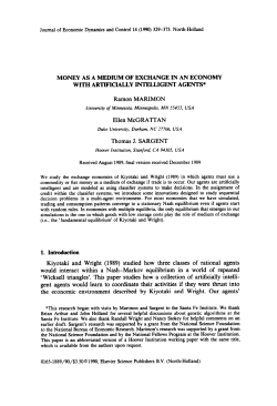 MONEY AS A MEDIUM OF EXCHANGE IN AN ECONOMY WITH