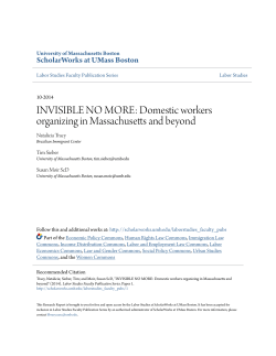 INVISIBLE NO MORE: Domestic workers organizing