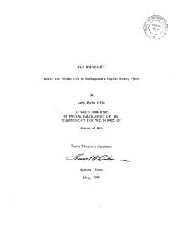 Public and private life in Shakespeare`s English history plays.