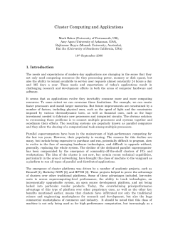 Cluster Computing and Applications