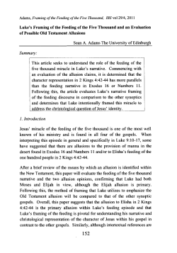 Luke`s Framing of the Feeding of the Five Thousand and an