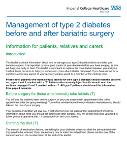 Management of type 2 diabetes before and after bariatric surgery