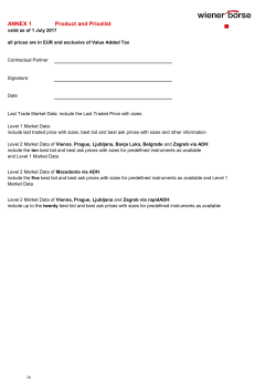 Annex 1 of the market data agreement