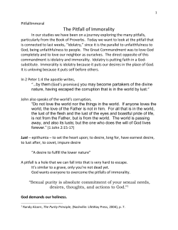 The Pitfall of Immorality - Renton Christian Fellowship