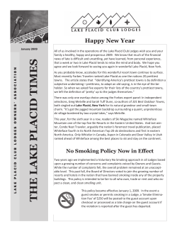 T HE LA KE PLA CID T IM ES - the lake placid club lodges