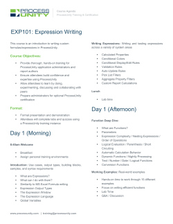 EXP101: Expression Writing Day 1 (Morning) Day 1 (Afternoon)