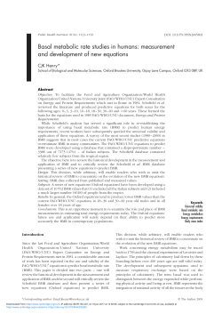 Basal metabolic rate studies in humans: measurement and