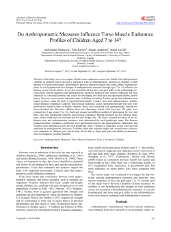 Do Anthropometric Measures Influence Torso Muscle Endurance