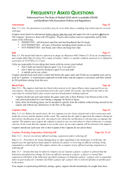 FREQUENTLY ASKED QUESTIONS - Baulkham Hills Shire Netball
