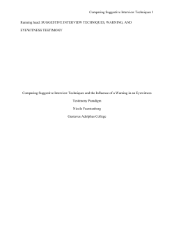 Comparing Suggestive Interview Techniques 1 Running