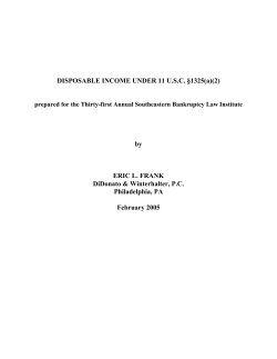 DISPOSABLE INCOME UNDER 11 USC &sect;1325(a)
