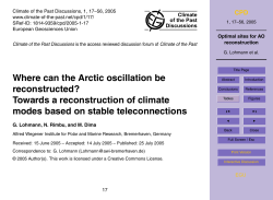 Climate of the Past Discussions