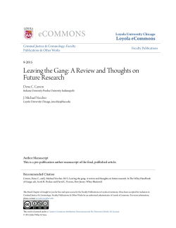 Leaving the Gang: A Review and Thoughts on Future Research