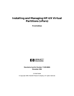 Installing and Managing HP-UX Virtual Partitions (vPars)