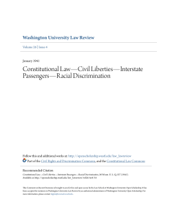 Constitutional Law&mdash;Civil Liberties&mdash;Interstate Passengers&mdash;Racial