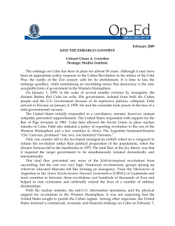 Kiss the Embargo Goodbye - Strategic Studies Institute