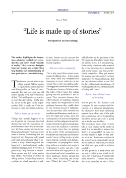 “Life is made up of stories”