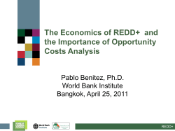 The Economics of REDD+ and the Importance of Opportunity Costs