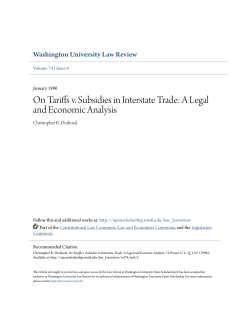 On Tariffs v. Subsidies in Interstate Trade