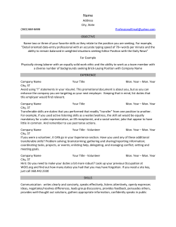 Sample Resume - Lower Columbia College