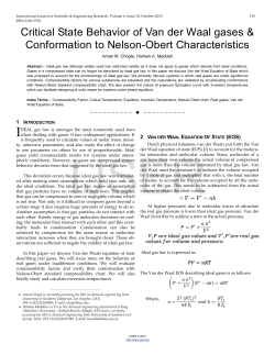 Critical State Behavior of Van der Waal gases